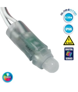 50 Τεμάχια x LED Magic Digital Pixel Module Φ1.4 CM RGBW 0.3W 5V GloboStar 30545